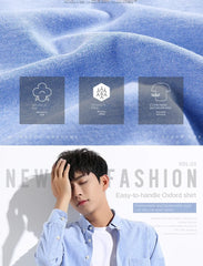 Oxford textile long sleeve slim fit shirt