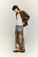 Design High-End Jeans for Men and Women Loose Cool Straight Wide Leg Casual Trousers