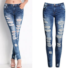 HOLE Denim High Waist Ripped Jeans