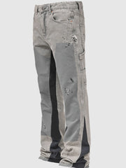 Washed Jeans Men Vintage Ankle Length Trousers Denims