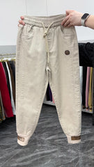 New Cotton Jeans Elastic Waist Harem Pants