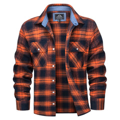 Plaid Flannel Shirts Long Sleeves Casual Cotton Shirt