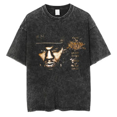 Quality Cotton Hip Hop Streetwear T-shirt 50 Cent Rapper Print Shirt