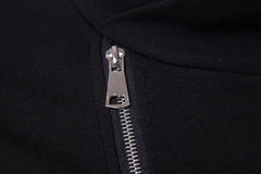 Cotton Neck Slim Fit Knitted Shirt with Leather Knitted Sweater