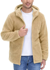 Hooded Fleece Jackets Thermal Warm Soft Fluffy Full Zip