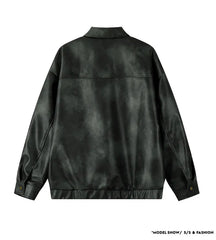 American Dyed PU Leather Jacket