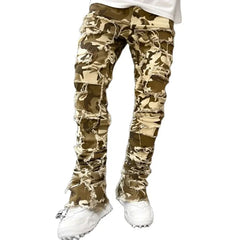 Tassel Damaged Denim Full Length Pants Hip-pop Trousers
