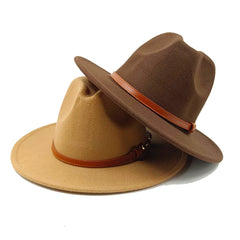 Vegan felt fedora hat wide brim hat