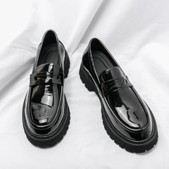 Mocassin Patent Leather with Thick Soles Loafers Slip on Shoe Breathable