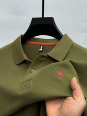 Embroidered Men's Pure Cotton Hot Polo Shirt