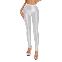 Glossy Tummy Control Sport Jogging Pants