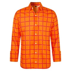 3D Plaid Print Long Sleeve Shirt Shirt