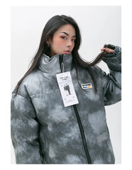 Tie-Dye Leather Cotton Jacket