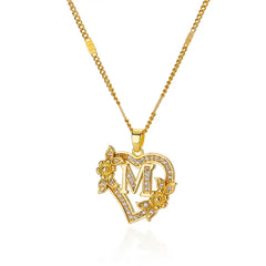 A-Z Alphabet Heart Necklaces Stainless Steel Necklace