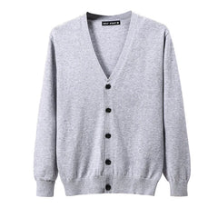 V-Neck Cardigan Casual Slim Fit Knitwear Men's Cotton Cardigan