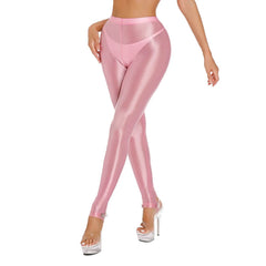Glossy Tummy Control Sport Jogging Pants