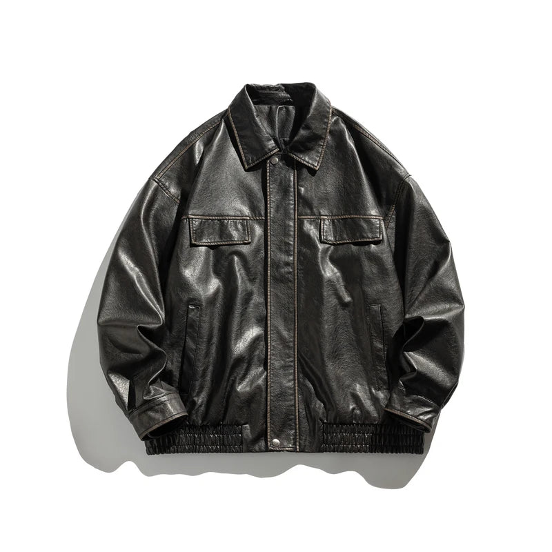 American Retro PU Leather Jacket