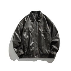 American Retro PU Leather Jacket