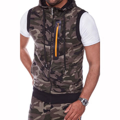 No Sleeve Retro Casual Knitted Pullover Men Wild Slim Knitting Sweaters