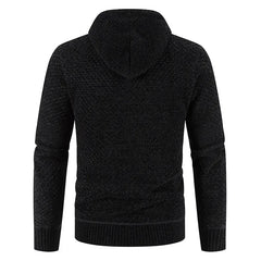 Fleece-lined Knitted Top Cardigan Jacket Hooded Pullovers