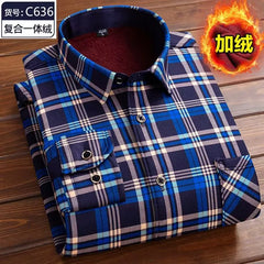 Fleece Shirt Long Sleeve Plaid Shirt