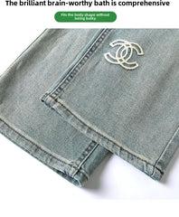 Velvet Slim Fit Straight Leg Denim Jeans