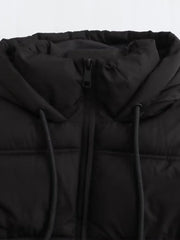 Versatile cotton short hooded thick jacket coat