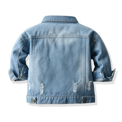Unisex Denim Jean Coat Cowboy Overcoat Jacket