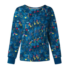 Long sleeve Cartoon print spa  Slim Fit top