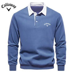 Embroidered Pure Cotton Long Sleeved Polo Shirt f