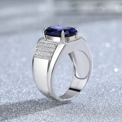 5Ct Grand Oval Created Tanzanite Gemstone Rings
