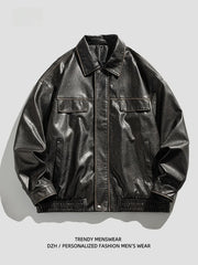 American Retro PU Leather Jacket