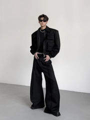 Padded Shoulder Jacket  American Retro Cotton Coat