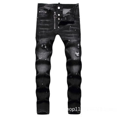 Cotton Skinny Denim  Holes Jeans