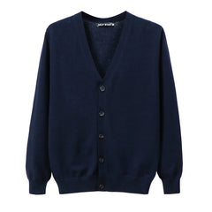 V-Neck Cardigan Casual Slim Fit Knitwear Men's Cotton Cardigan