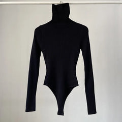 Cotton BTurtleneck Solid Knitwear Knitted Bodysuits