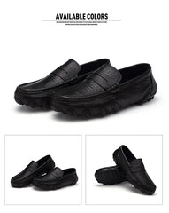 Moccasins Italian Black Genuine Leather Loafers Shoes