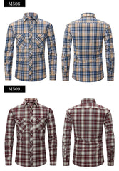 Brushed Plaid Cotton Long Sleeve Shirt