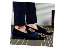 Spike Loafers Flat Footwear Studded Leather Shoes