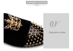 Spike Loafers Flat Footwear Studded Leather Shoes