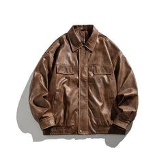 American Retro PU Leather Jacket