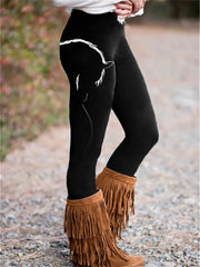 Leggings Beautiful 3D Printing Middle-Waiste Stretch Pant