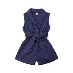 Fashion Kids Baby Girls Clothes Sleeveless Bow-tie