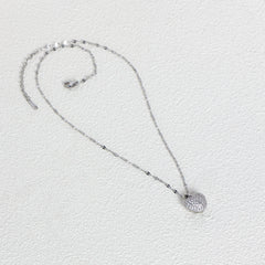 Cubic heart stainless steel gold-plated necklace