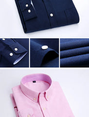 Oxford textile long sleeve slim fit shirt