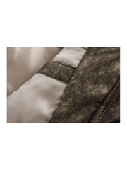 American PU Leather Distressed Cotton Jacket