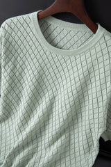 Men Knitwear 100% Cotton Sweater Pullover O-Neck
