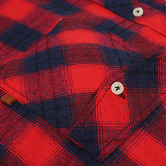 Brushed Plaid Cotton Long Sleeve Shirt