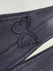 Vintage Aesthetic Denim Blue Flare Jeans