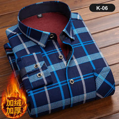 Fleece Shirt Long Sleeve Plaid Shirt